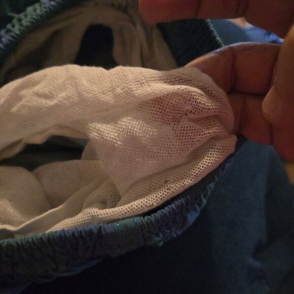 Solid & striped swim trunks mens size small blue green summer beach beachy fun - Picture 8 of 8